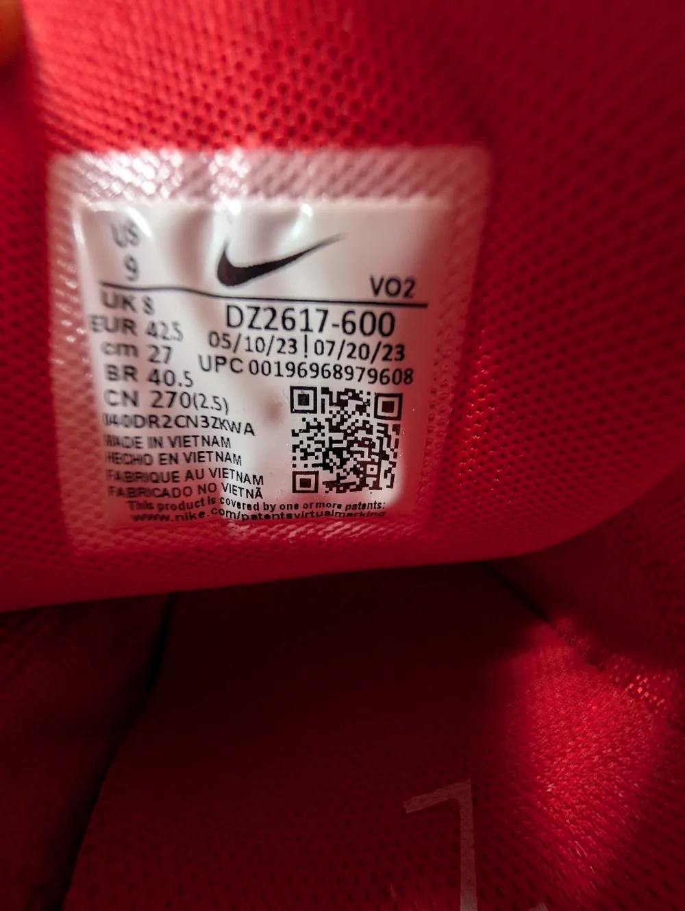 Nike Metcon 9 University Red Workout Training Shoes Mens Size 9 DZ2617-600 NEW - Picture 7 of 7